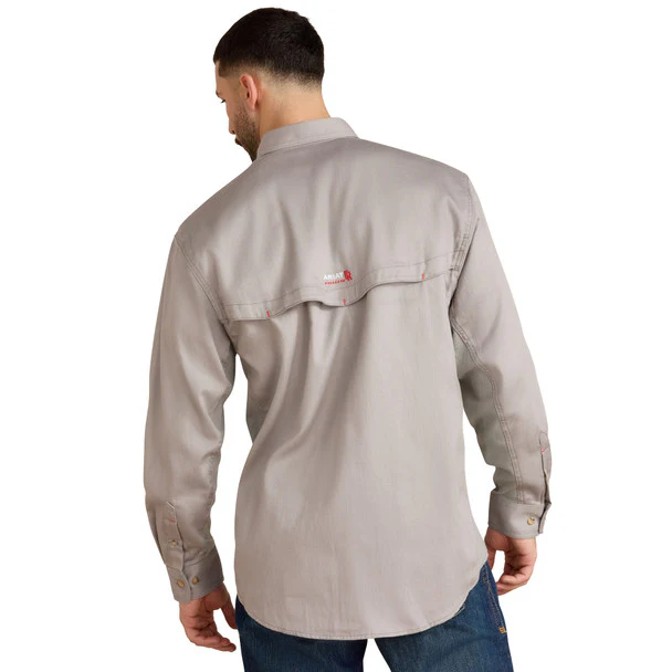 Ariat Men's FR Airified Long Sleeve Work Shirt - Silver Fox - Image 2