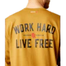 Ariat Men's FR Work Hard Live Free Long Sleeve Shirt - Golden Brown - Image 3