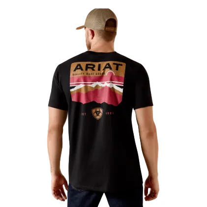 Ariat Men's Highland Sundowner Classic Fit Short Sleeve Tee Shirt - Black - Image 2