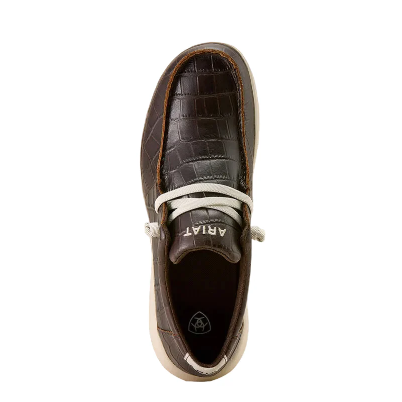 Ariat Men's Hilo Shoes - Antique Tan Croc Print - Image 2