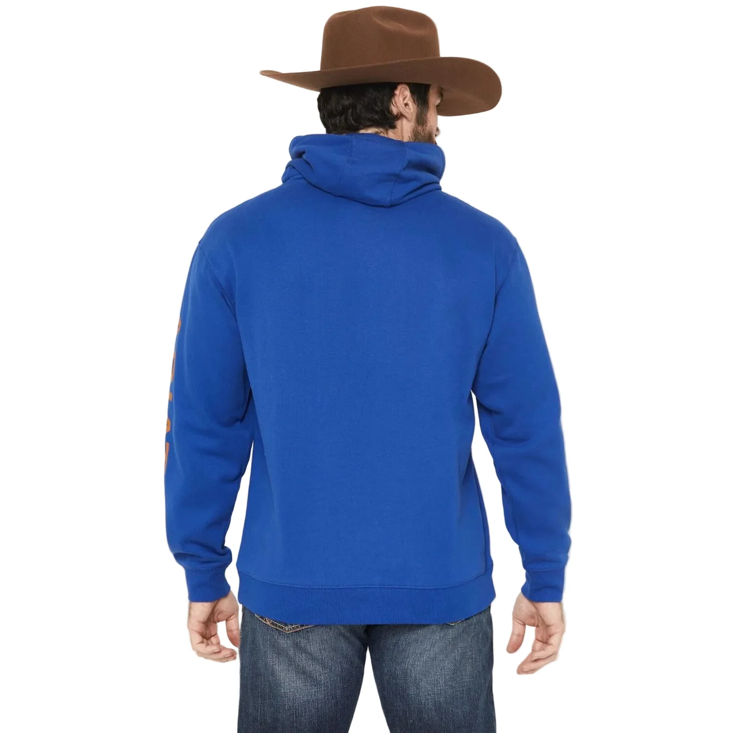 Ariat Men's  Logo Long Sleeve Hoodie Hoodie - Surf The Web Blue - Image 2