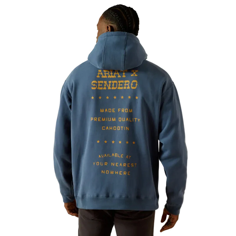 Ariat Men's Long Sleeve Sendero Back in the Saddle Hoodie - Dark Denim - Image 2