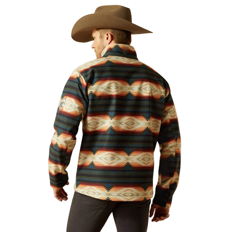 Ariat Men's Logo Softshell Jacket - Red Southwest - Image 2