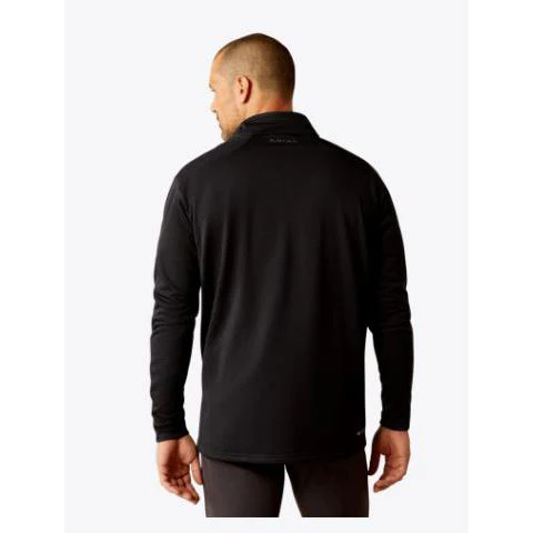Ariat Men's Long Sleeve Hex Fleece 1/2 Zip Base layer Pullover - Black - Image 2