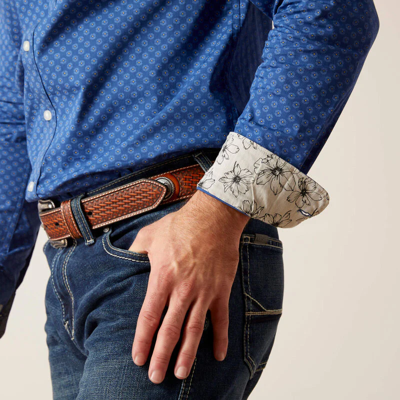Ariat Men's Maxwell Modern Fit Long Sleeve Shirt - Blue - Image 4