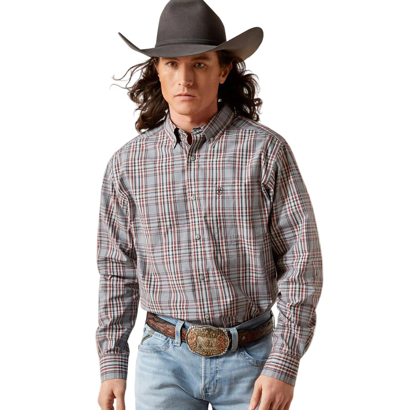 Ariat Men's Pro Series Trenton Fitted Long Sleeve Shirt - Grey