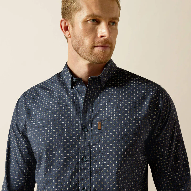 Ariat Men's Mylo Modern Long Sleeve Fit Shirt - Navy - Image 3