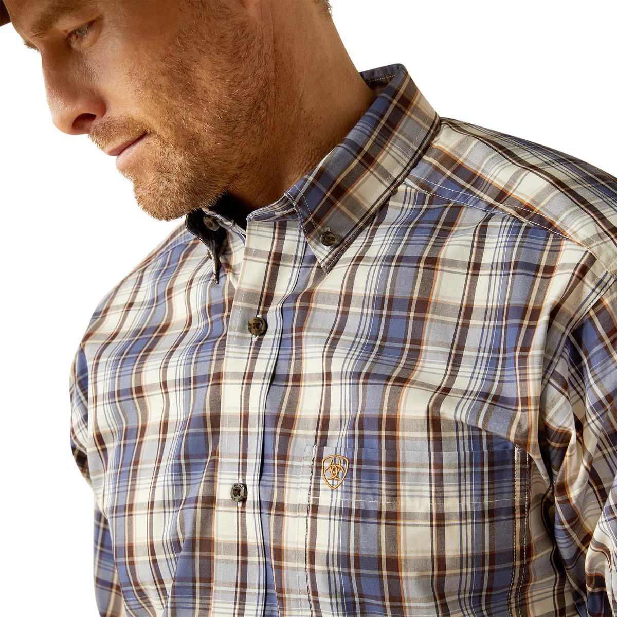 Ariat Men's Pro Cameron Long Sleeve Shirt- Grey Blue