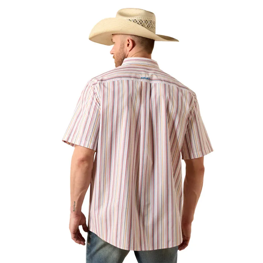Ariat Men's Pro Series Neil Short Sleeve Shirt- Blue Stripe - Image 2
