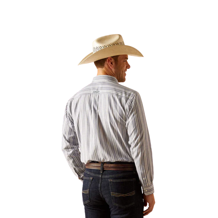 Ariat Men's Pro Series Ross Classic Fit Shirt - Navy Stripes - Image 2