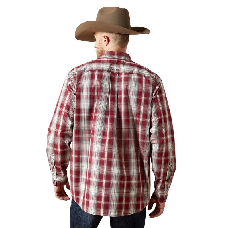 Ariat Men's Pro Series Tillman Classic Fit Long Sleeve Shirt  - Dark Red - Image 2