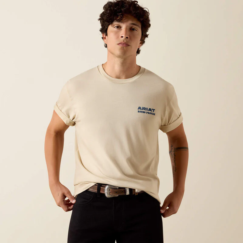 Ariat Men's Proven Stamp Classic Fit Tee Shirt - Natural - Image 2