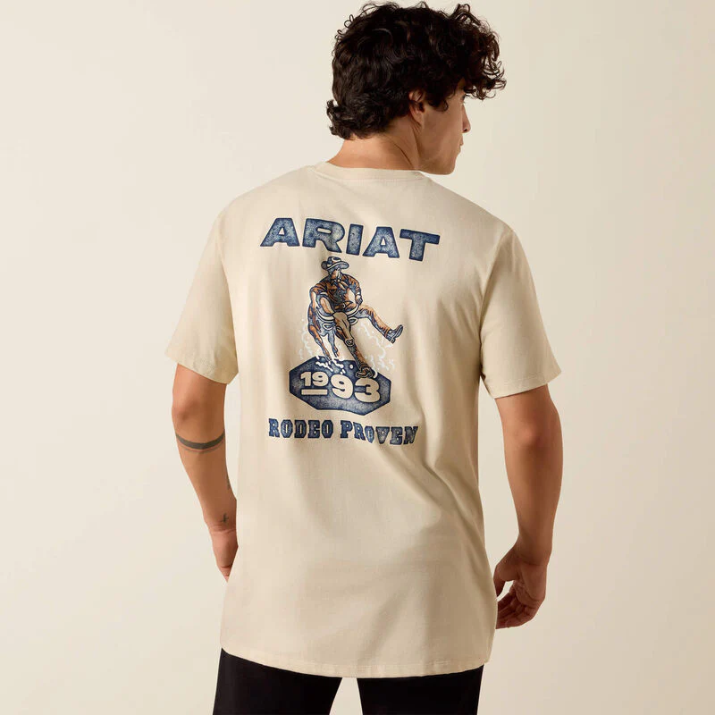 Ariat Men's Proven Stamp Classic Fit Tee Shirt - Natural - Image 3