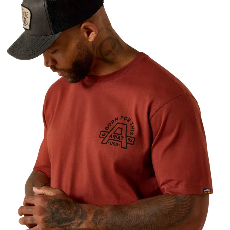Ariat Men's Rebar Cotton Strong Hardhead Tee Shirt- Brandy Snifter - Image 4