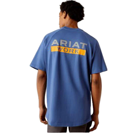 Ariat Men's Rebar Cotton Strong Short Sleeve Logo Tee Shirt- Multiple Colors - Image 4