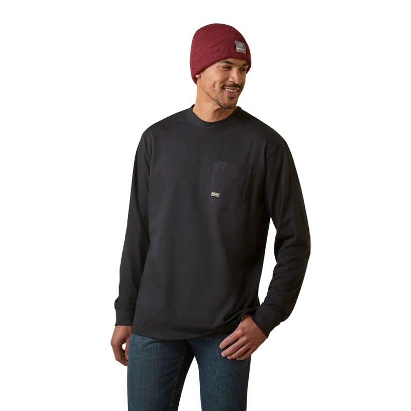 Ariat Men's Rebar Cotton Strong Stacking Dimes Shirt - Black