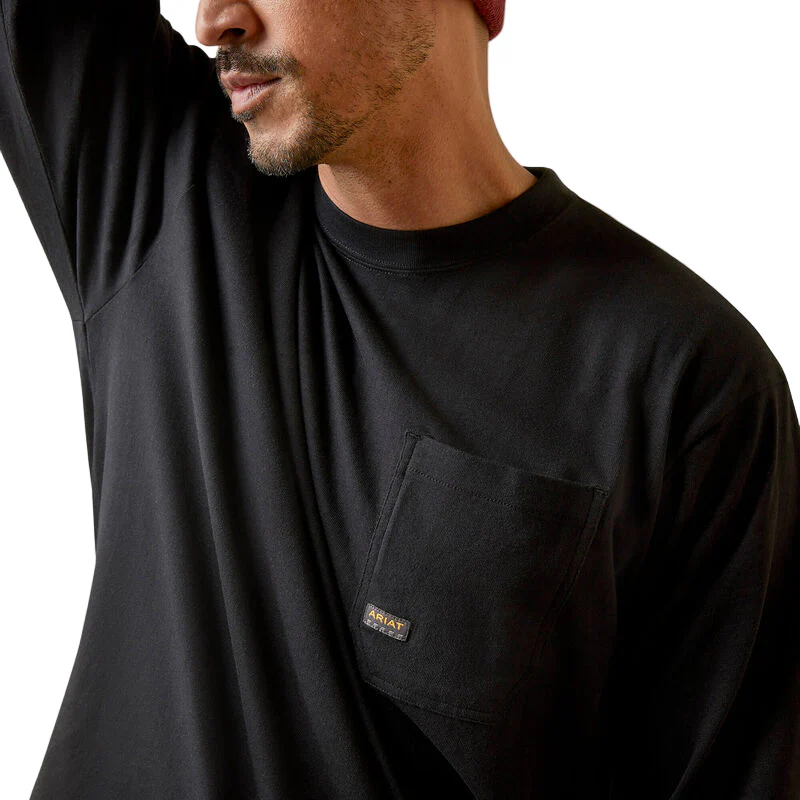 Ariat Men's Rebar Cotton Strong Stacking Dimes Shirt - Black - Image 4