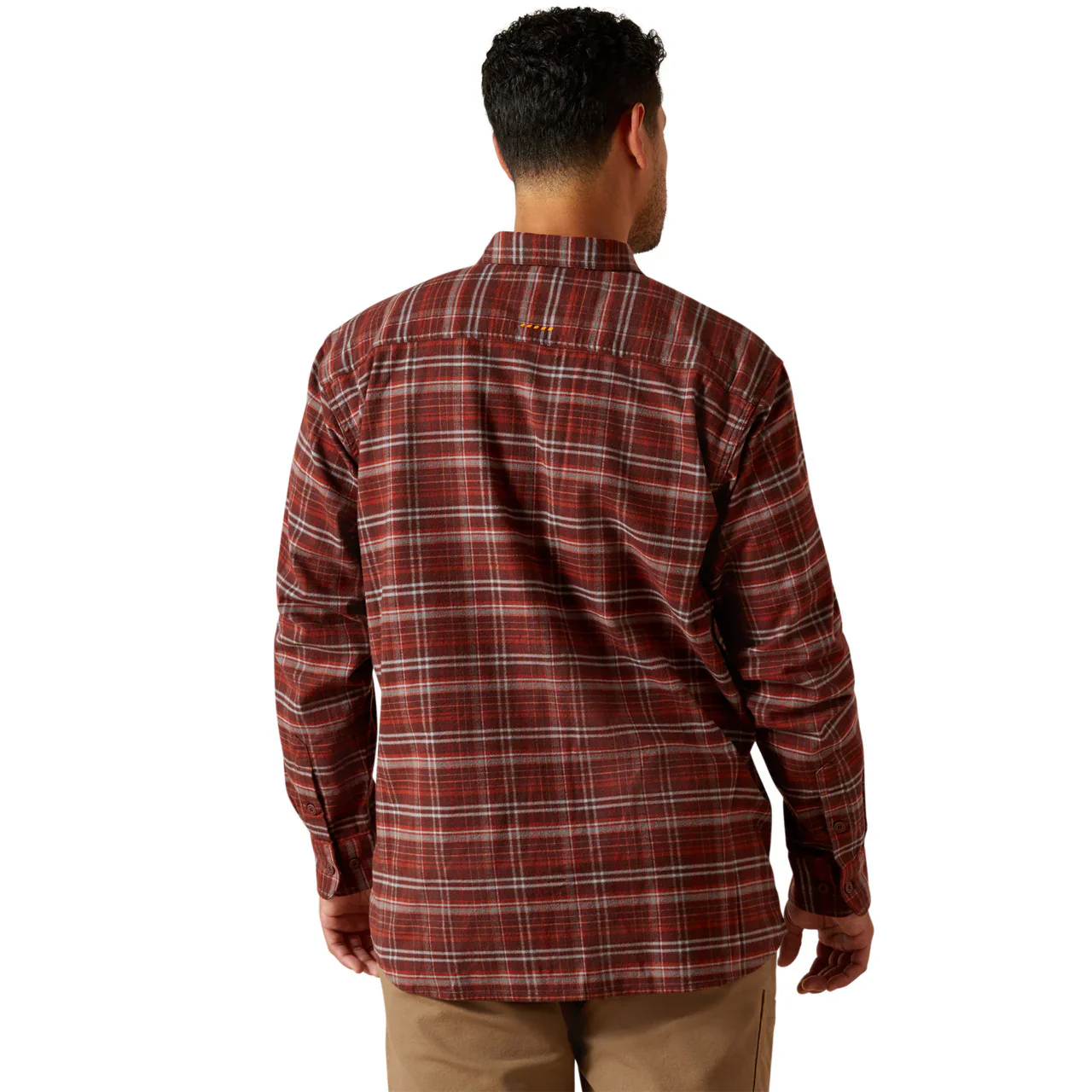 Ariat Men's Rebar Flannel Dura Stretch LS Work Shirt - Bitter Chocolate - Image 2