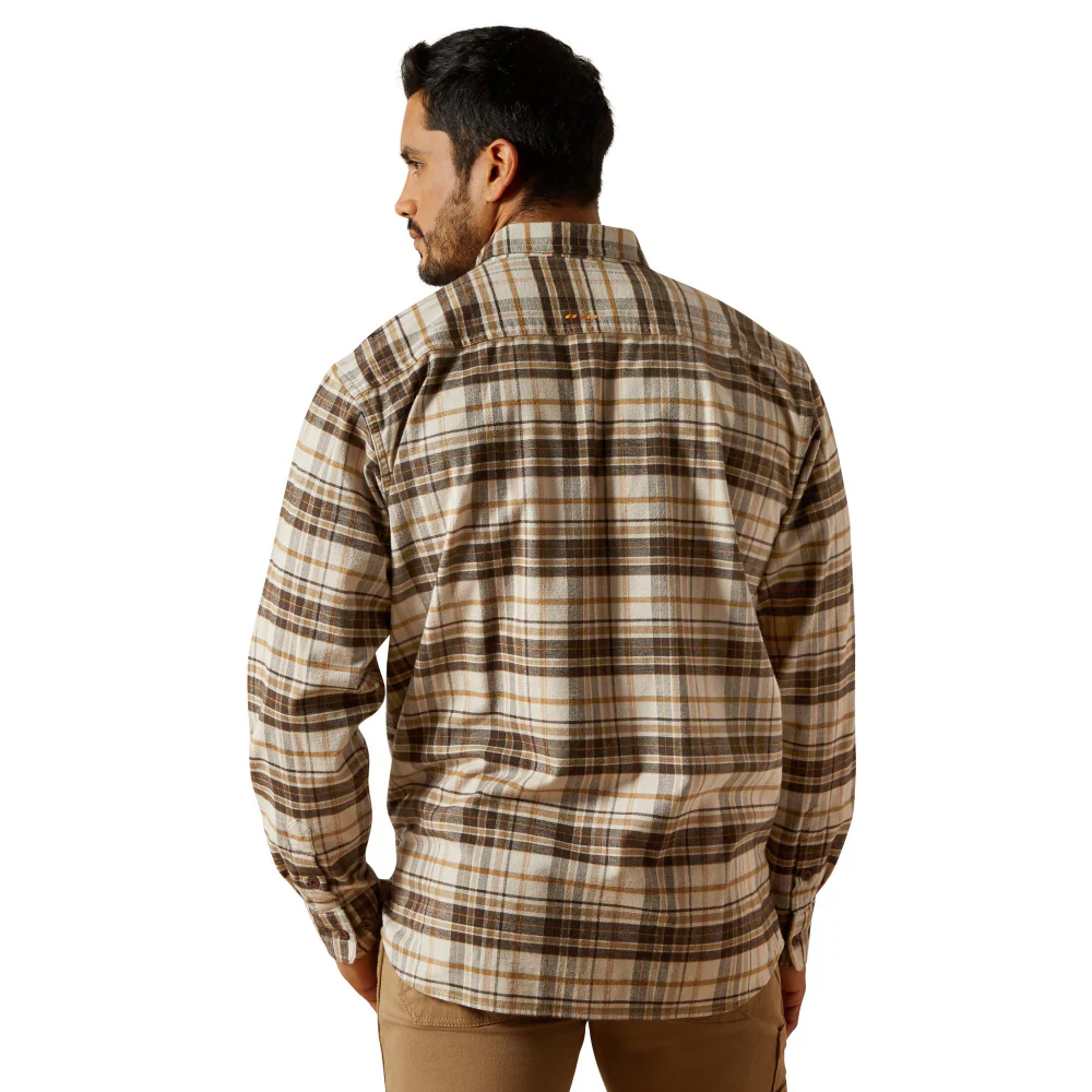 Ariat Men's Rebar Flannel Dura Stretch LS Work Shirt - Silver Lining - Image 2