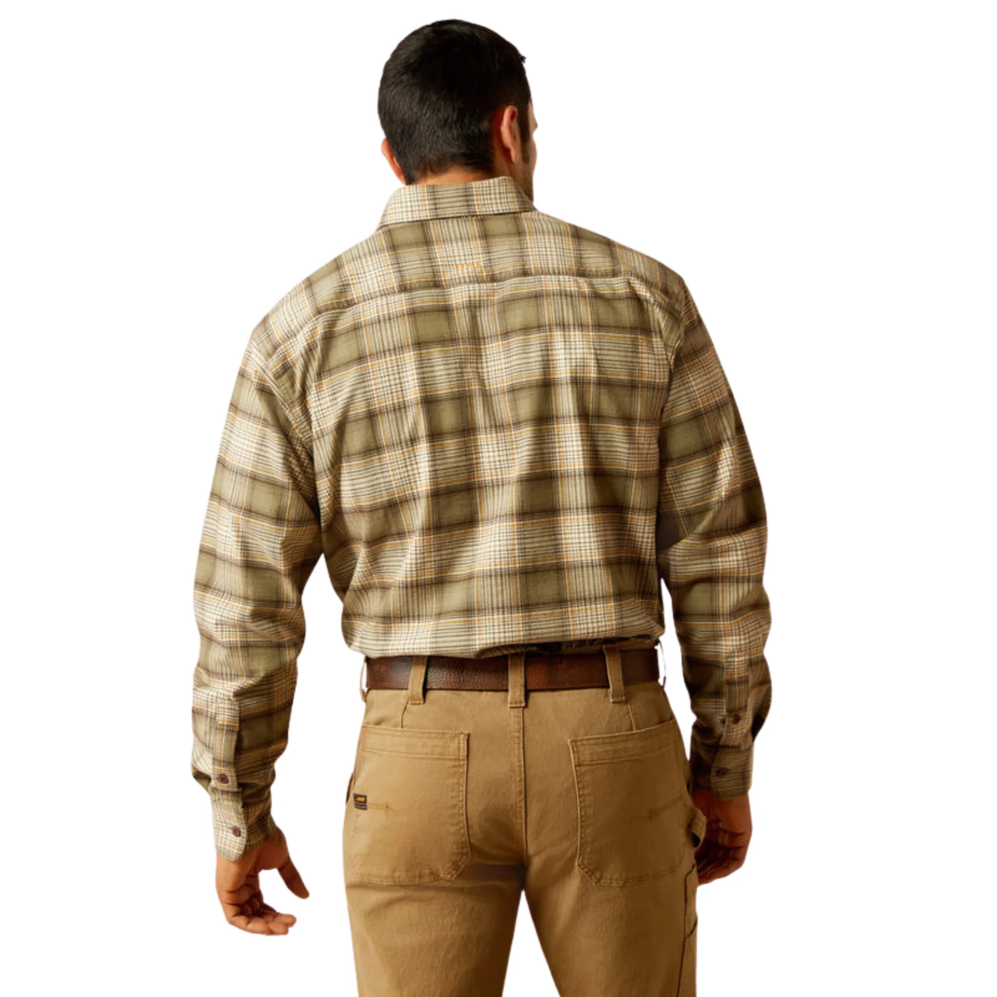 Ariat Men's Rebar Flannel Durastretch Work Shirt- Deep Lichen - Image 4