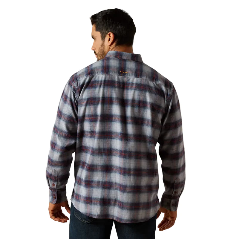 Ariat Mens Rebar Flannel Durastretch Work Shirt - Monument - Image 2