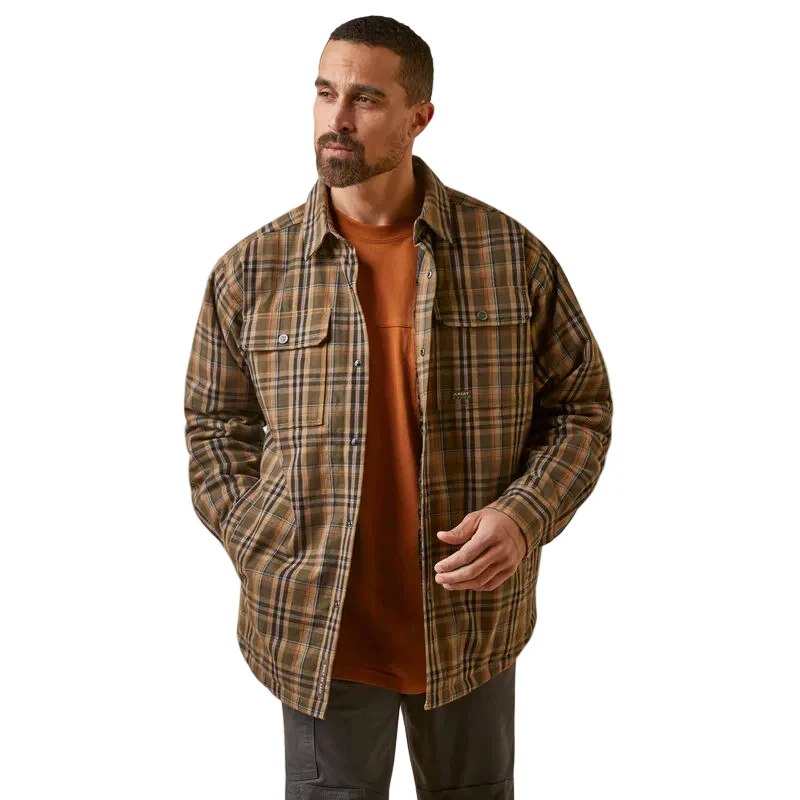 Ariat Men's Rebar Flannel Insulated Shirt Jacket  Wren Plaid