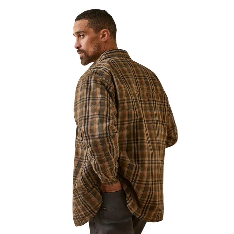 Ariat Men's Rebar Flannel Insulated Shirt Jacket  Wren Plaid - Image 2