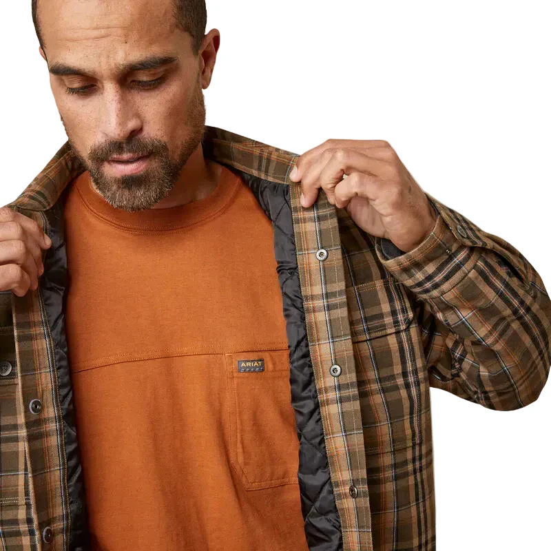 Ariat Men's Rebar Flannel Insulated Shirt Jacket  Wren Plaid - Image 3