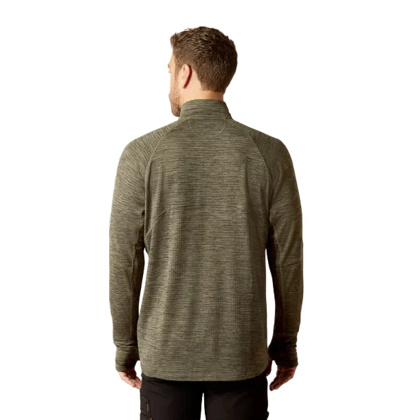 Ariat Men's Rebar Gridwork Baselayer 1/4 Zip T-Shirt - Beetle - Image 5