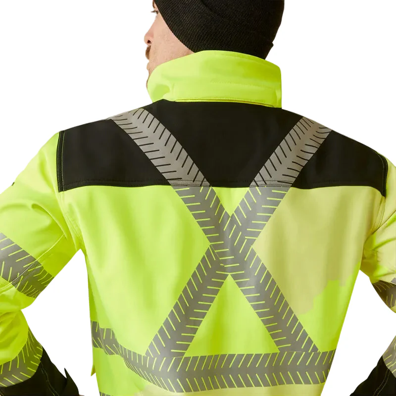 Ariat Men's Rebar Hi-Vis Softshell Jacket Hi-Vis Yellow - Image 4