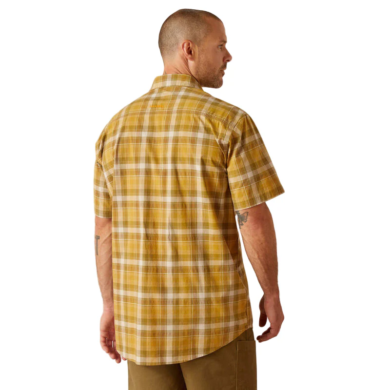 Ariat Men's Rebar Made Tough DuraStretch Work Shirt - Dried Tobacco Plaid - Image 2
