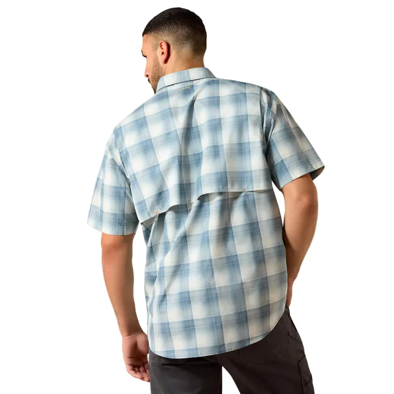 Ariat Men's Rebar Made Tough VentTEK DuraStretch Short Sleeve Work Shirt - Baleen Blue - Image 2