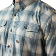 Ariat Men's Rebar Made Tough VentTEK DuraStretch Short Sleeve Work Shirt - Baleen Blue - Image 4