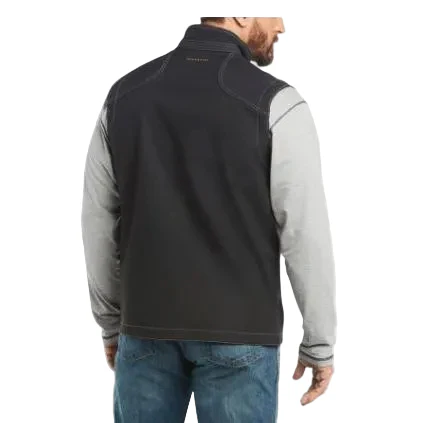 Ariat Men's Rebar Stretch Canvas Softshell Vest - Black - Image 2