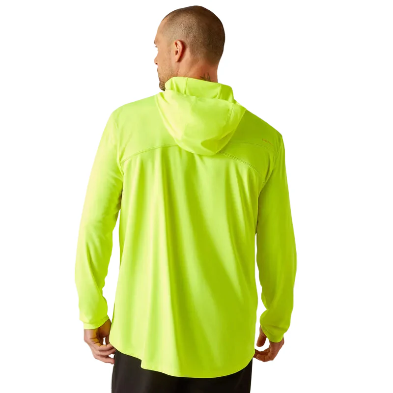 Ariat Men's Rebar Sunblocker Hooded T-Shirt - Safety Yellow - Image 2