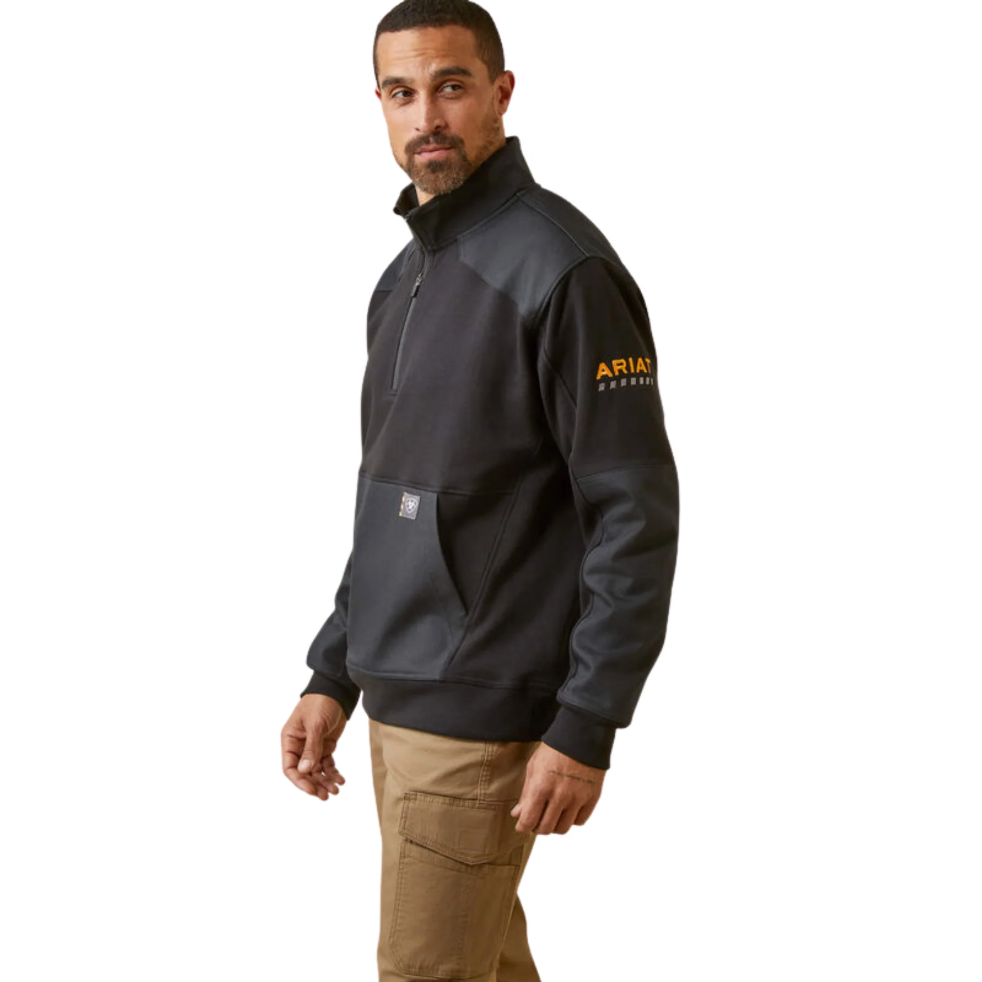 Ariat Men's Rebar Workman Duracanvas 1/4 Zip Sweatshirt - Black
