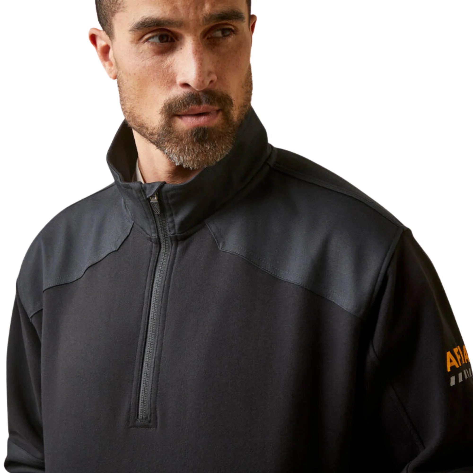 Ariat Men's Rebar Workman Duracanvas 1/4 Zip Sweatshirt - Black - Image 3