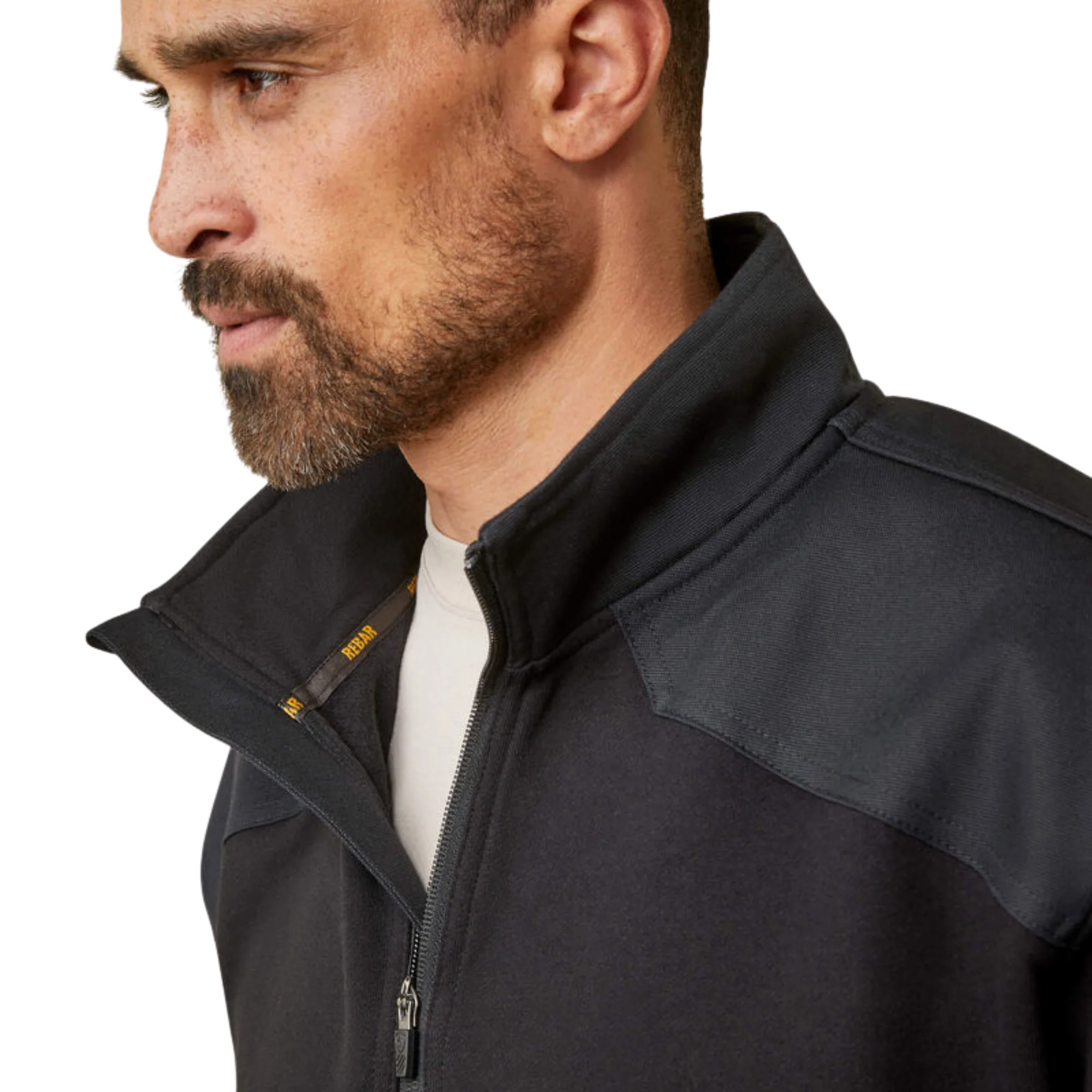 Ariat Men's Rebar Workman Duracanvas 1/4 Zip Sweatshirt - Black - Image 4