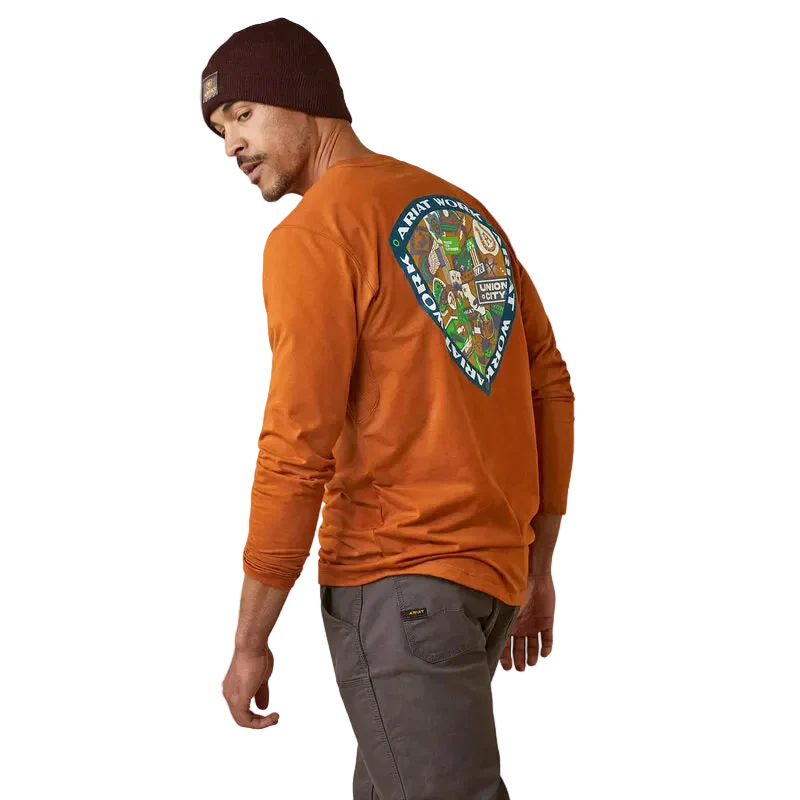 Ariat Men's Rebar Workman Patches Shirt - Carmel Cafe - Image 2