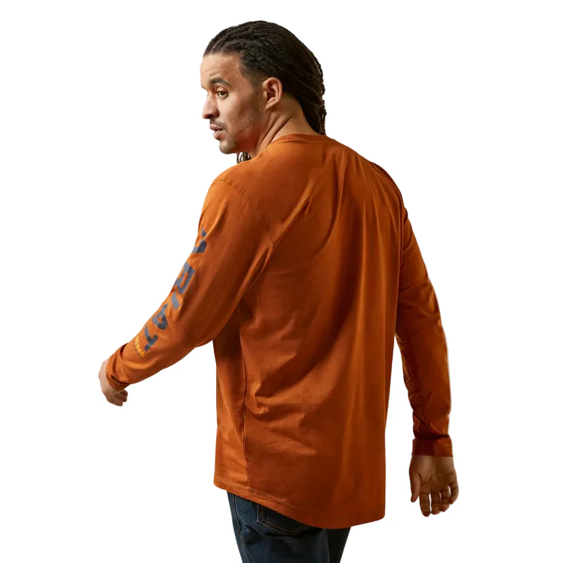 Ariat Men's Rebat Workman Logo Shirt - Carmel Cafe/Seaborne - Image 2