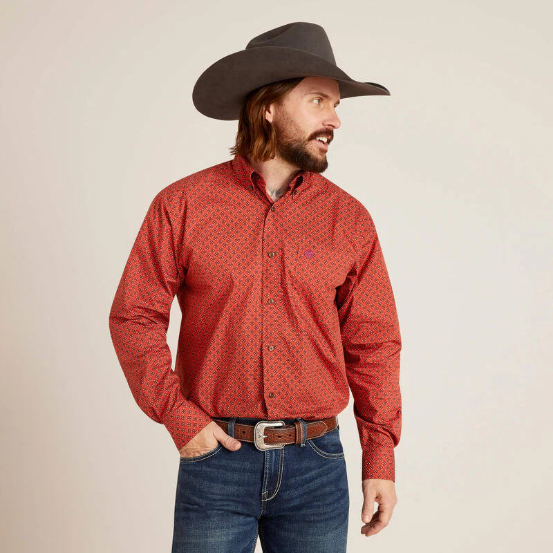 Ariat Men's Samson Classic Fit Long Sleeve Shirt - Terra Rouge
