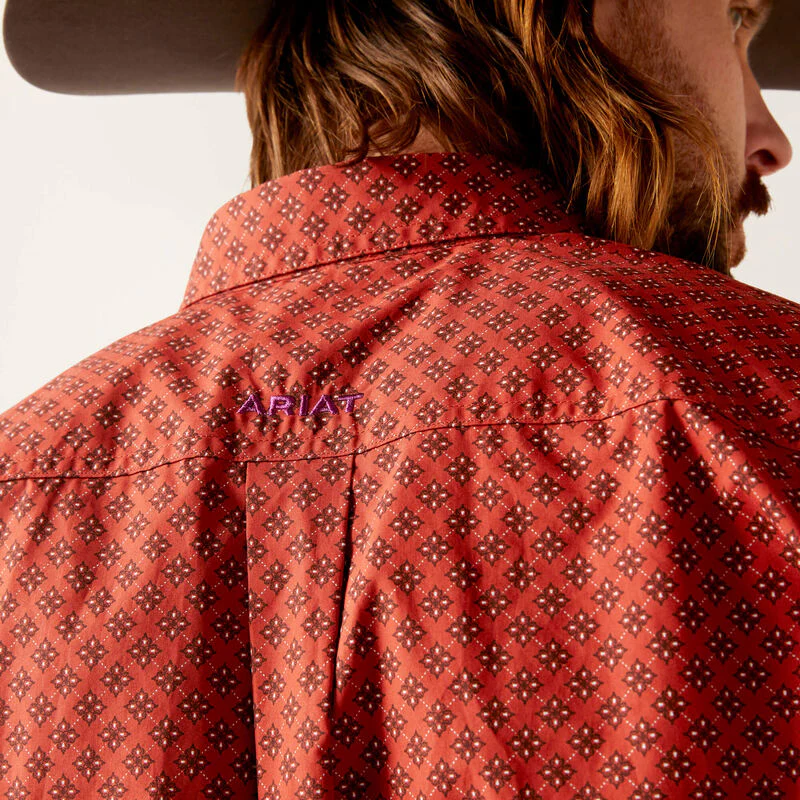 Ariat Men's Samson Classic Fit Long Sleeve Shirt - Terra Rouge - Image 4