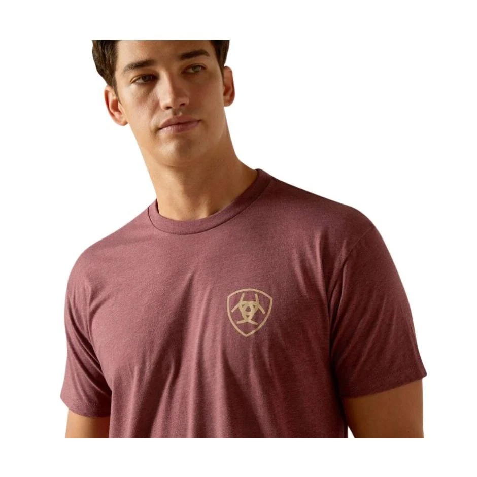 Ariat  Men's Serape Fill T-Shirt - Burgundy Heather - Image 3