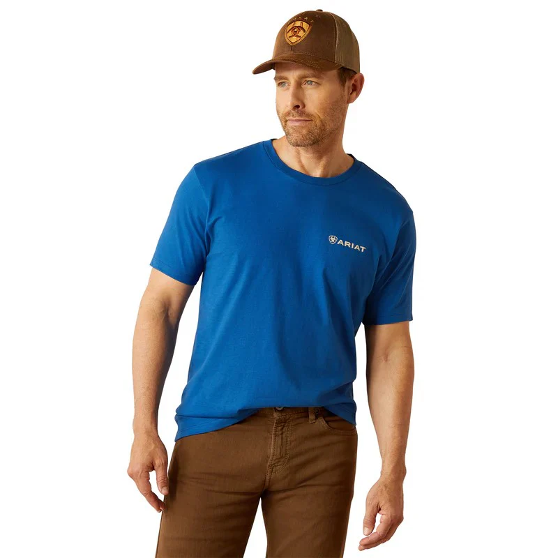 Ariat Men's Mo Ab Eagle Tee Shirt-Royal Blue - Image 3