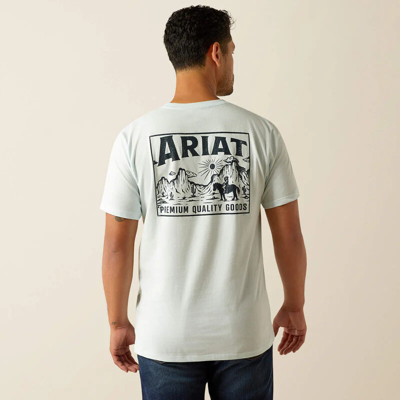 Ariat Men's Short Sleeve Echo Valley Tee Shirt- Quiet Tide - Image 2