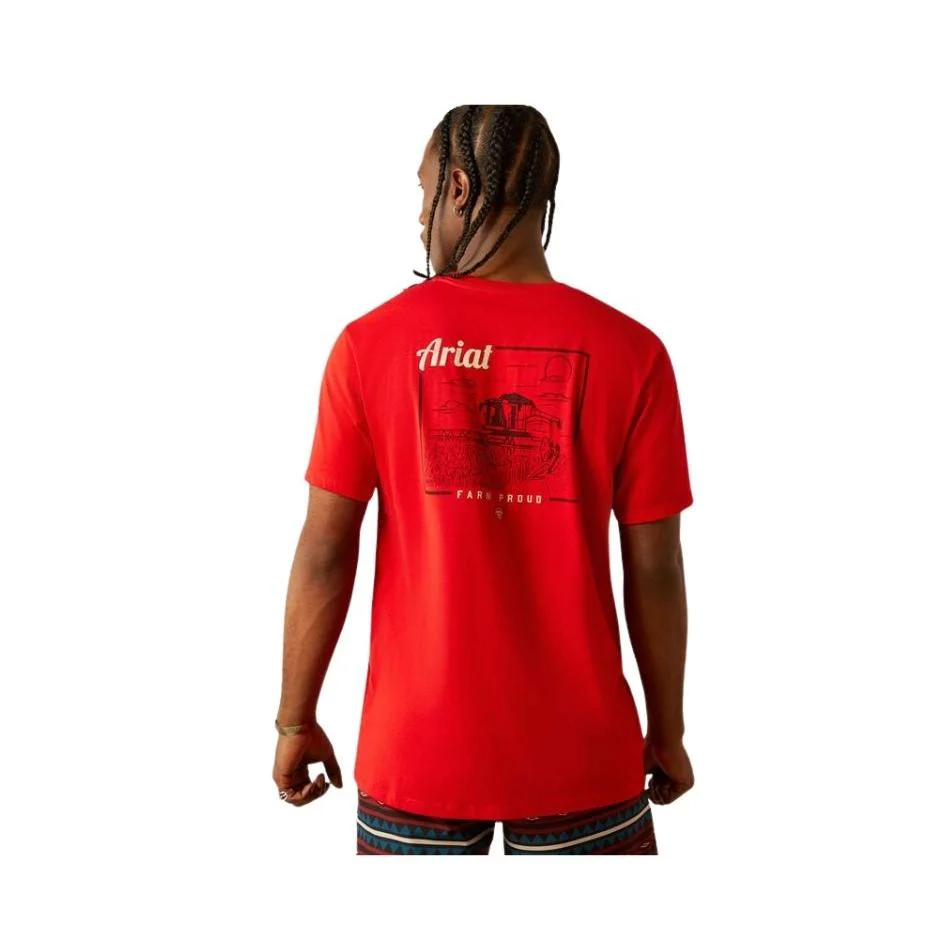 Ariat Men's Short Sleeve Proud Farmer Tee Shirt- Red