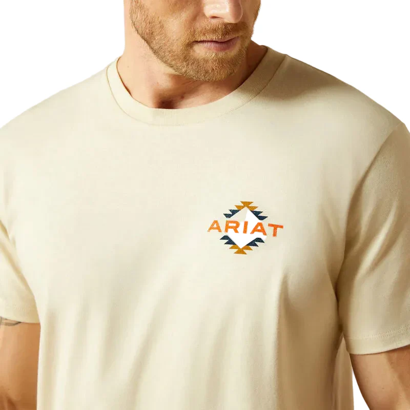 Ariat Men's Short Sleeve Tapaz Zapoteco Tee Shirt - Natural - Image 4