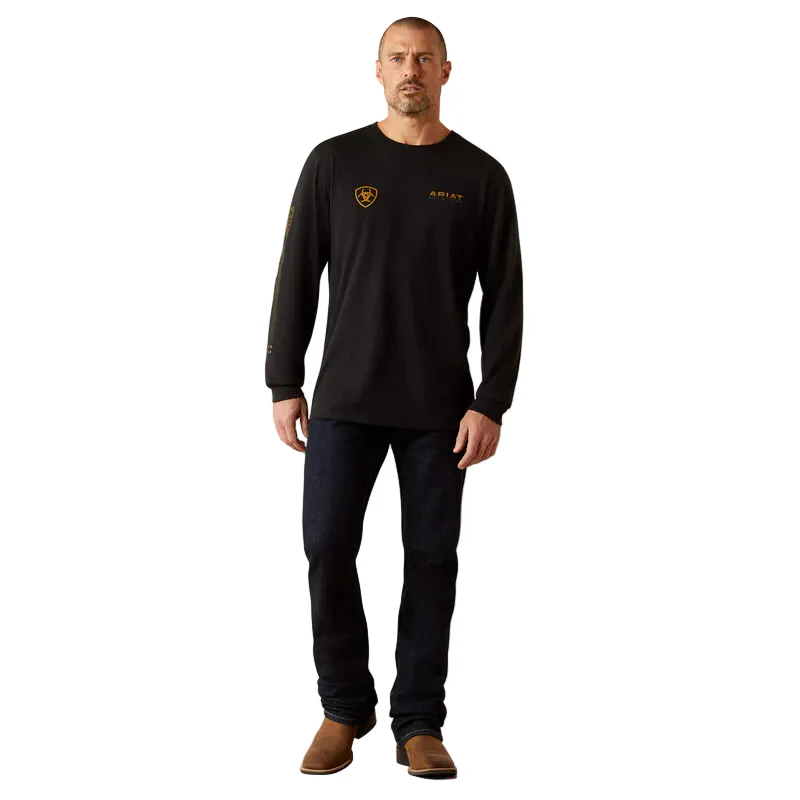 Ariat Men's Long Sleeve Clean Stripe Tee Shirt - Black