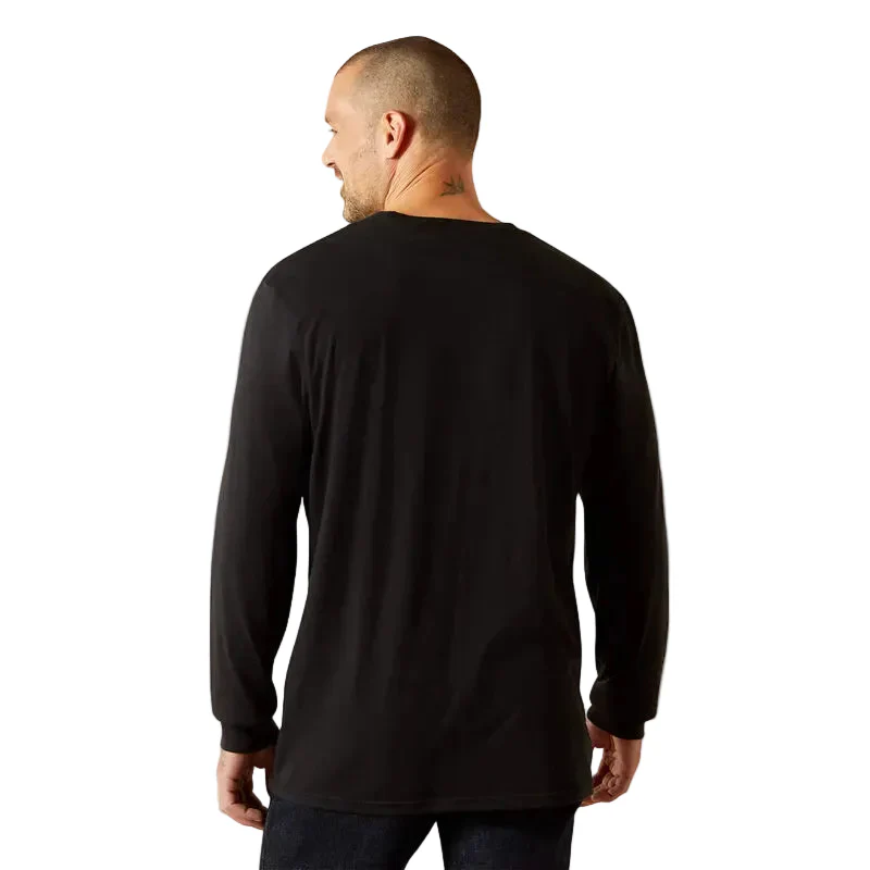 Ariat Men's Long Sleeve Clean Stripe Tee Shirt - Black - Image 4