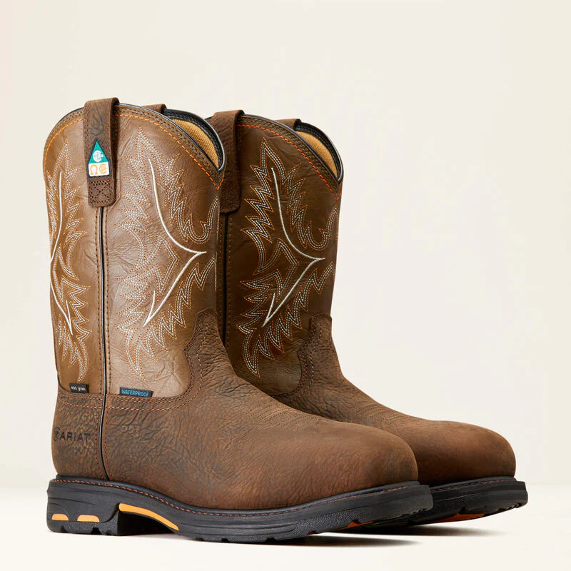 Ariat Men's WorkHog CSA Waterproof Insulated Composite Toe Work Boots - Bruin Brown - Image 7